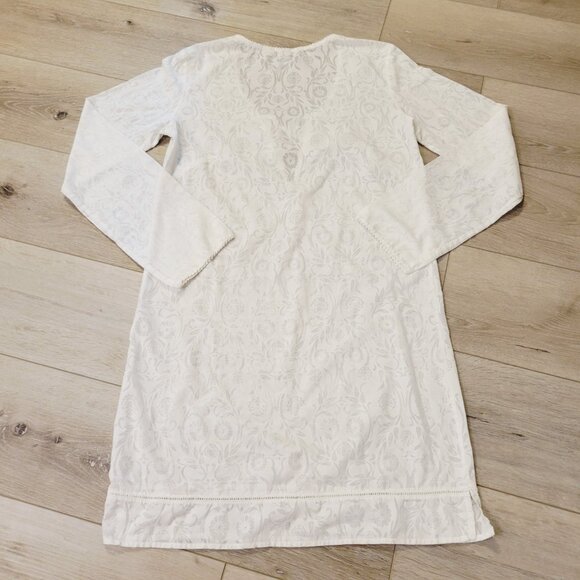 Victoria's Secret White X-Small Long Sleeve Boho Floral Print Swim Cover Up - Picture 5 of 5